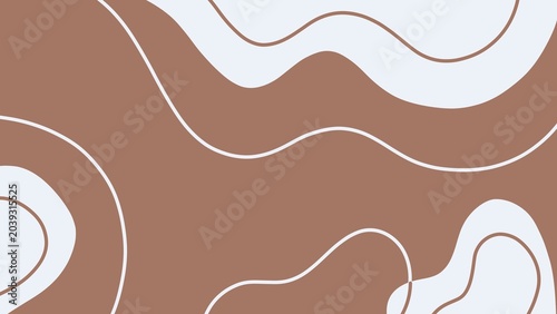 Abstract Organic Shapes in Beige and Green Modern Minimalist Background