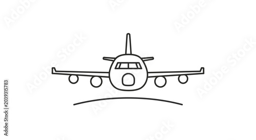 Photos Airplane Front View Illustration.