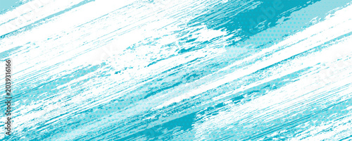 Tableau sur toile Dots halftone white and blue color pattern gradient grunge texture background