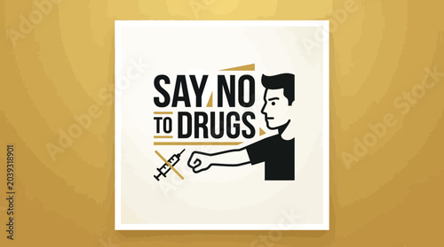Photos Say No To Drugs - Man Rejecting Syringe, Anti-Addiction Concept