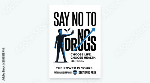 Quadro su tela Say No To Drugs Poster: Choose Life, Health, Freedom