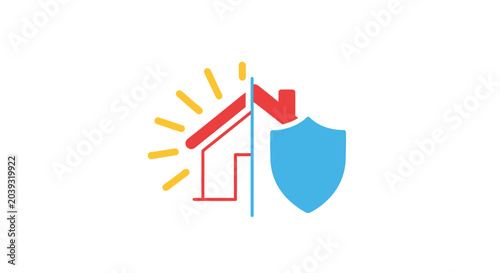 Obraz na płótnie House with shield and sun protection.
