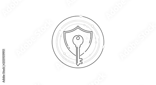 Photos Key and Shield Security Symbol Icon.