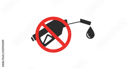 Cuadro en lienzo No Gasoline Fuel Pump Prohibition Sign.