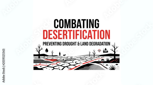 Bild auf Leinwand Combating Desertification: Preventing Drought and Land Degradation