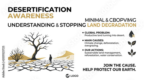 Canvastavla Desertification Awareness: Stop Land Degradation & Protect Earth