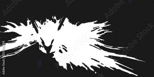 Foto Abstract Tree Silhouette Vector Illustration with Grunge Ink Splash Design