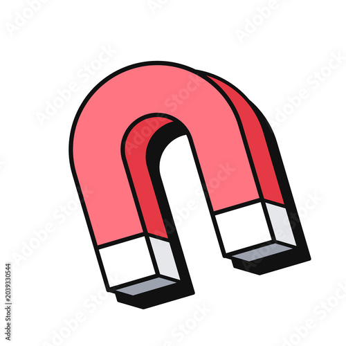 Bold Red Magnet Icon Attracts and Holds Objects