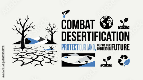 Foto Combat Desertification Protect Our Land Future Earth Climate Change