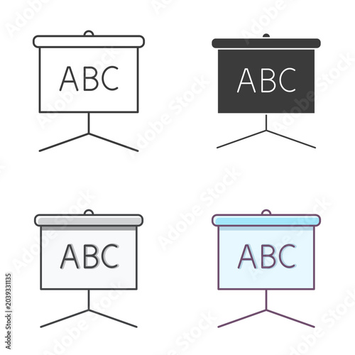 Whiteboard icon set. School supply symbol. Vector isolated illustration