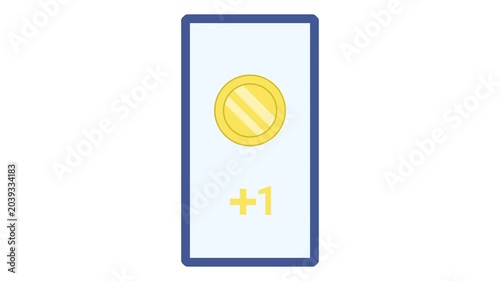 Mobile phone coin reward animation