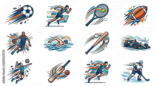 Collection of Dynamic Sports Illustrations