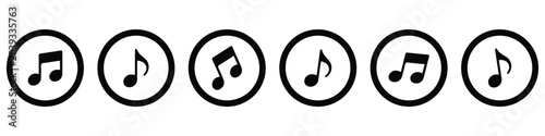 Bilde på lerret Musical note icon on a white background