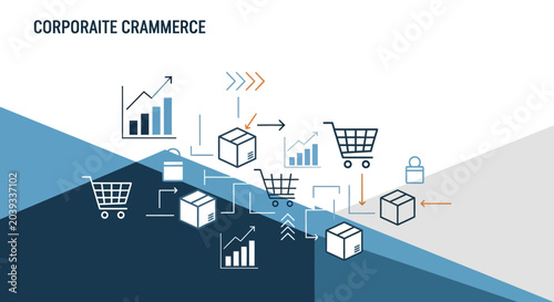 E-commerce, Corporate Commerce, Business Growth, Online Shopping, Digital Marketing Icons
