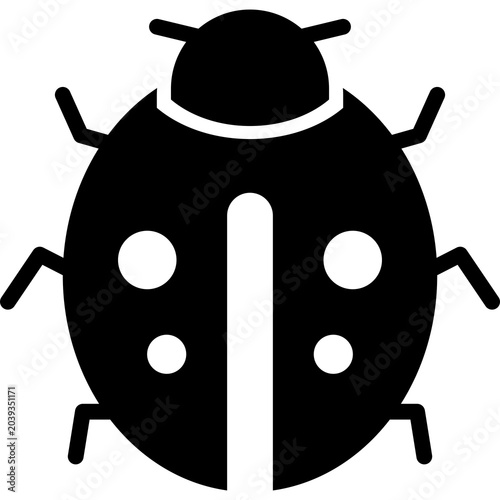 Canvastavla Ladybug Vector Icon - Ladybird, Insect, and Gardening Symbol