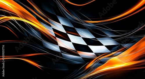 The contrast of the checkered pattern against the dark backdrop is eye-catching.