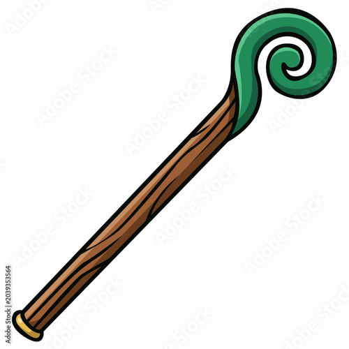 Bild auf Leinwand Magic druid staff weapon icon for wizard mage RPG game UI asset