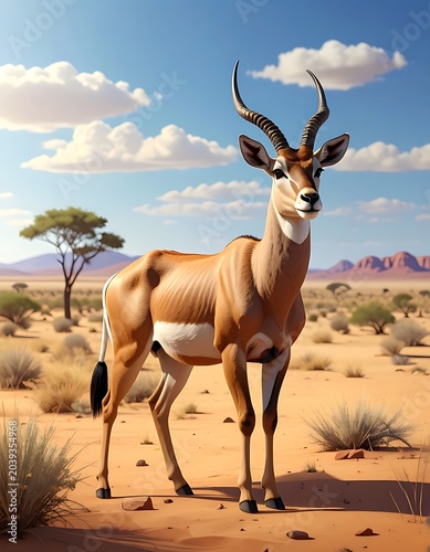 Majestic savanna antelope