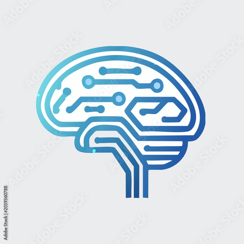 Digital Brain Circuitry Depicting Artificial Intelligence and Technology.