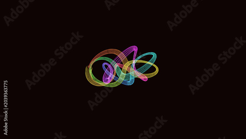 sacred geometry torus knot wireframe 3d