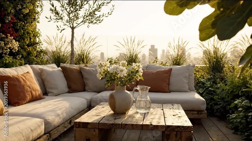 Luxury Eco Rooftop with Relaxing Seating Corner