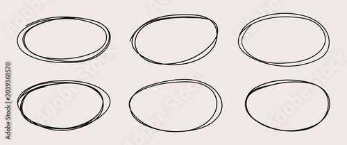 Bild auf Leinwand Hand drawn circle highlighting set