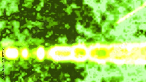 Abstract Green Texture with Bright Yellow Light Streak.