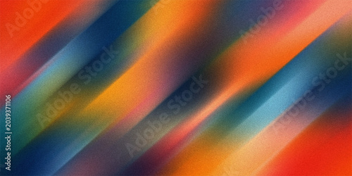 Obraz na plátně Diagonal abstract background with vibrant colorful light streaks creating smooth motion effect and grainy digital film texture
