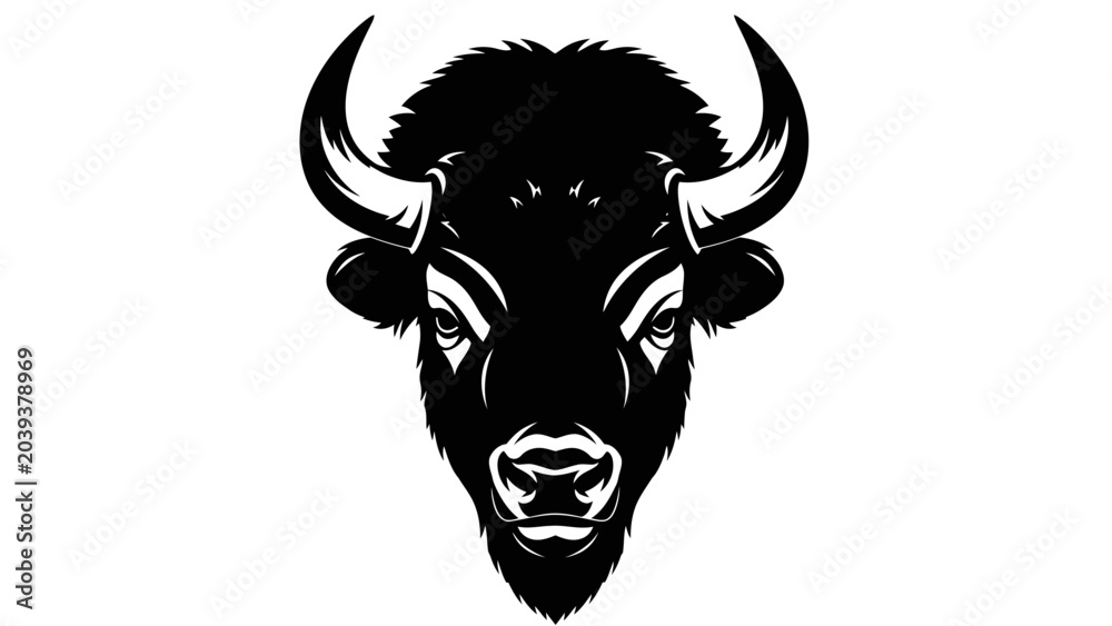 Fototapeta premium Bison Head Silhouette Graphic Logo Icon