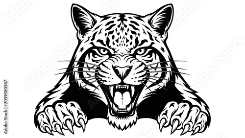 Photography Aggressive Wildcat Mascot Graphic Illustration