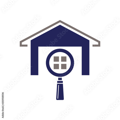 Real estate house finder logo template vector