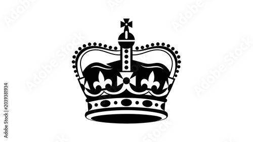 Bild auf Leinwand Royal Crown Symbol Black Silhouette Icon