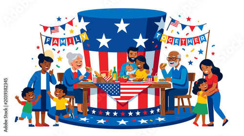 Foto American Family Gathering Celebration