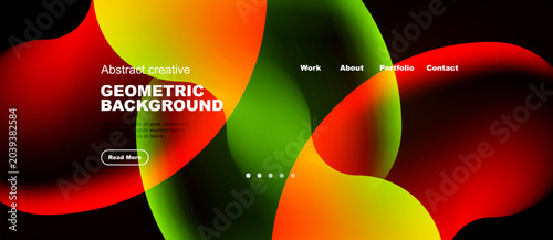 Εκτύπωση καμβά Vibrant abstract shapes dominate dark background