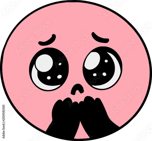 Photos Hand Drawn Shy Face Emoji