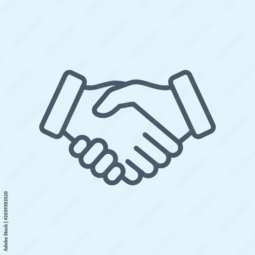 Obraz premium A simple line art icon showing a professional business handshake