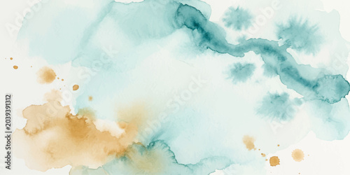 Foto Abstract Watercolor Sky with Soft Blue Clouds Background