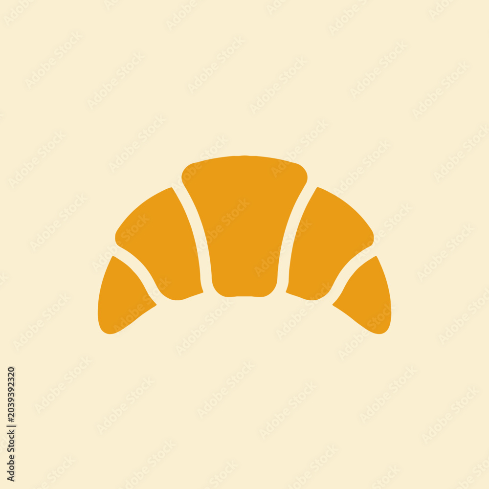 Ταπετσαρία A simple flat icon of a golden buttery crescent pastry roll