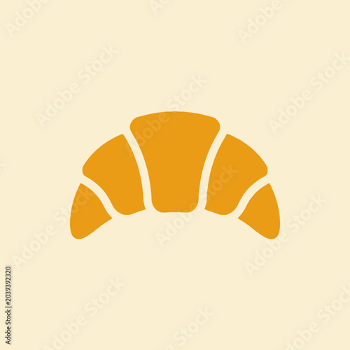 Принти на полотні A simple flat icon of a golden buttery crescent pastry roll