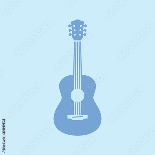 Картината върху платно A simple flat illustration of a classic acoustic string instrument