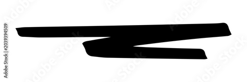 black marker scribble underline. Hand drawn marker underline stroke to highlight or for emphasis vector
