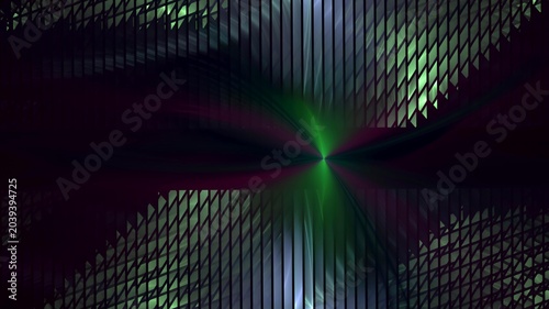 Illustration created as a 3D render without generative AI, abstract futuristic technology background with geometric circles and digital light effects