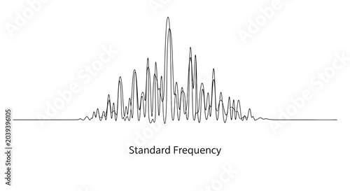 Canvastavla A minimalist line art illustration of a standard frequency wave pattern