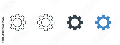 Photos Settings gear icon, configuration and customization symbol for system management, user preferences, software controls, application setup and digital interface functionality