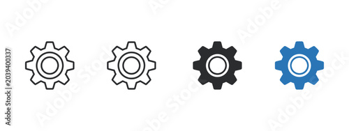 Photos Settings gear icon, configuration and customization symbol for system management, user preferences, software controls, application setup and digital interface functionality