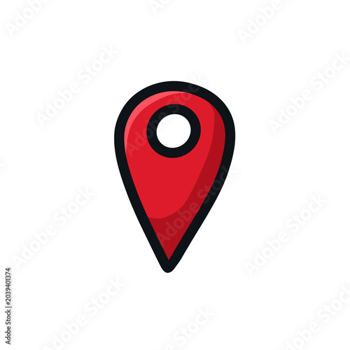 Pin icon in simple drawing style isolated illustration
