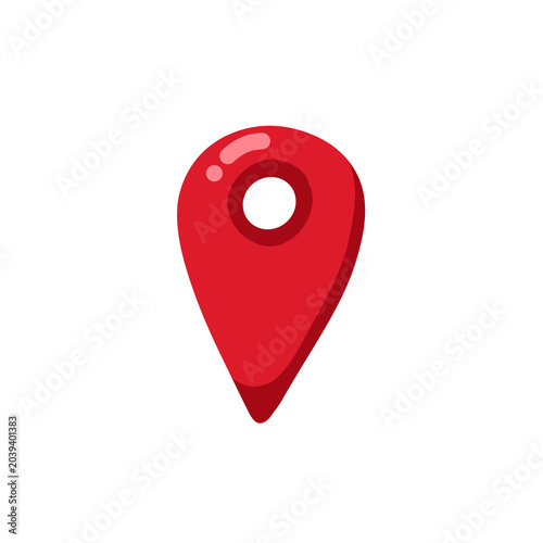 Pin icon in simple drawing style isolated illustration