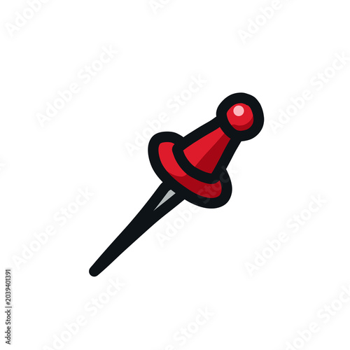 Pin icon in simple drawing style isolated illustration