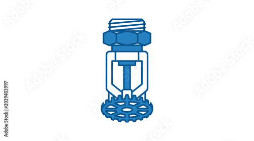 Tableau sur toile Fire Sprinkler System Icon, Fire Safety Equipment, Automatic Water Device