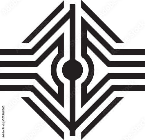 Futuristic Tech Circuit Abstract Logo